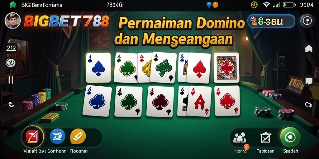 Tampilan gameplay seru di BIGBET78, penuh strategi Domino.