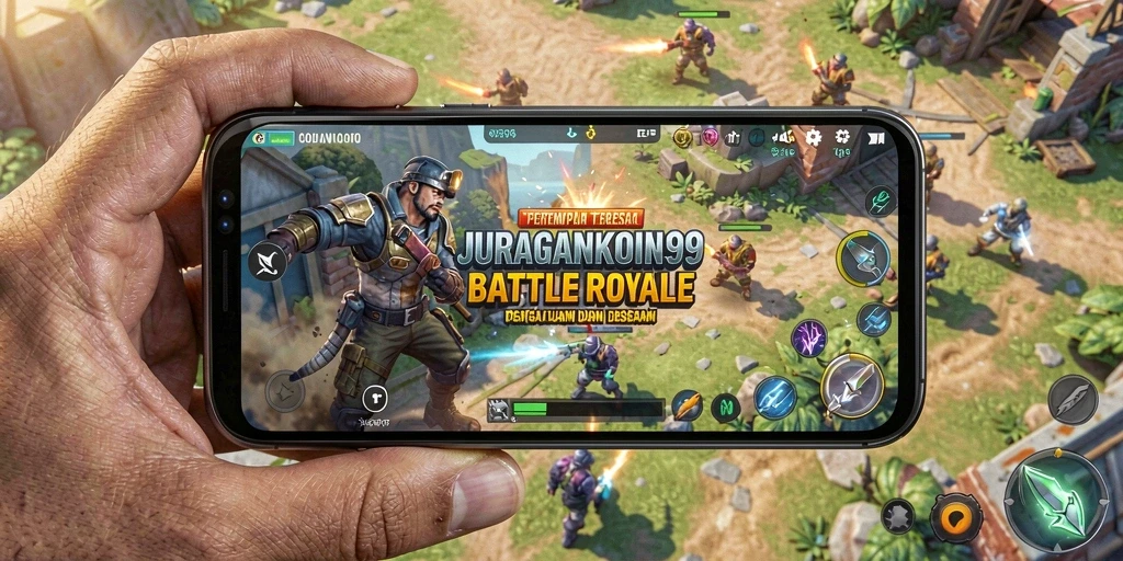 Gameplay seru di dunia <strong>JURAGANKOIN99</strong> yang penuh aksi Battle Royale.
