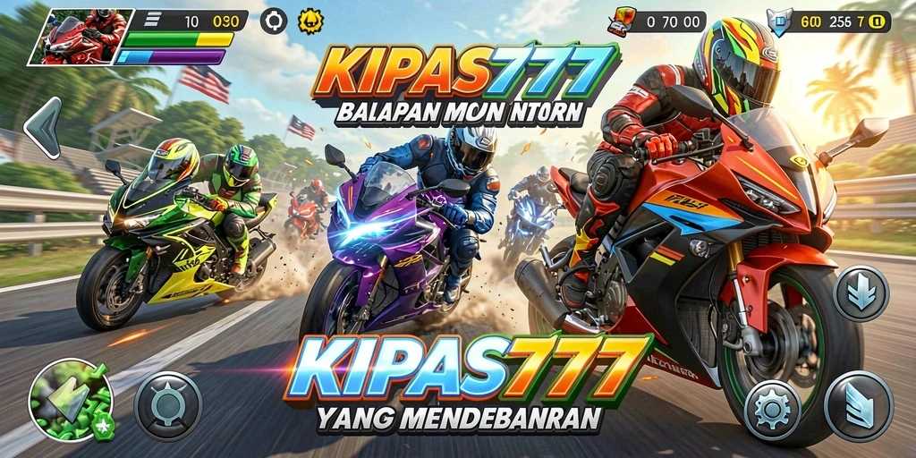 Screenshot KIPAS777 menampilkan aksi balap motor yang mendebarkan.