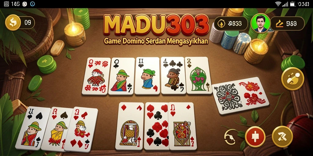 Tampilan seru gameplay Domino di MADU303.