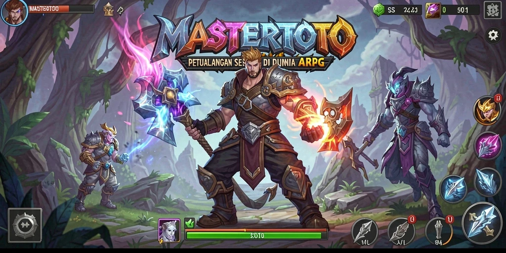 Tangkapan layar MASTERTOTO menunjukkan aksi seru dalam pertarungan ARPG.