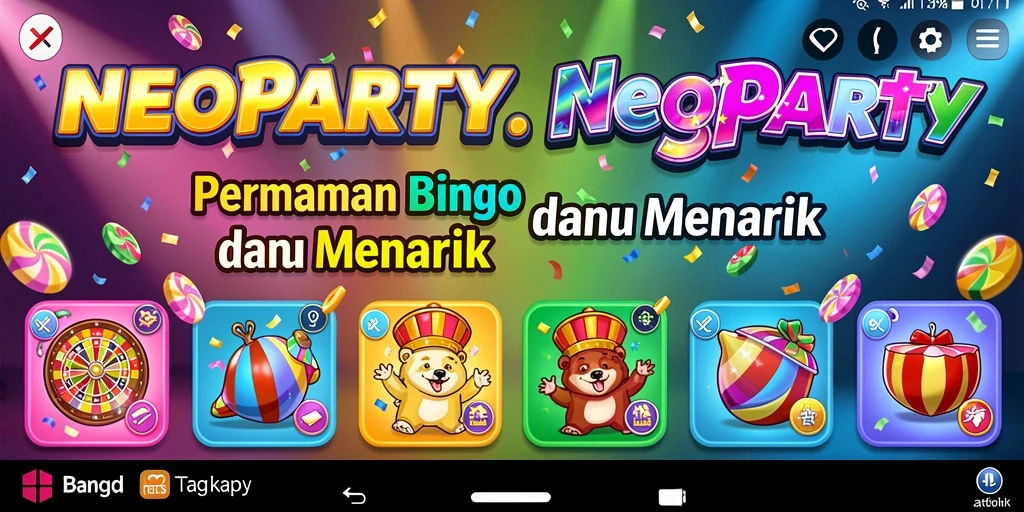 Tampilan gameplay NEOPARTY dengan suasana Bingo yang menggembirakan.