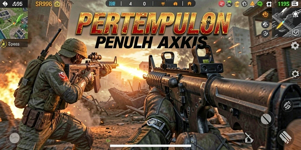 Screenshot gameplay intens SR996 dengan aksi tembak-menembak yang memikat.