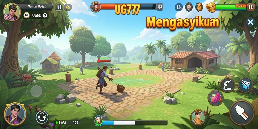 Tampilan gameplay UG777 yang penuh warna dan menghibur.
