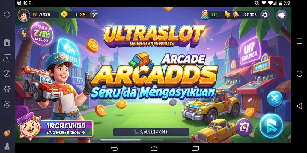 Screenshot gameplay ULTRASLOT menampilkan keseruan permainan arcade yang penuh warna.